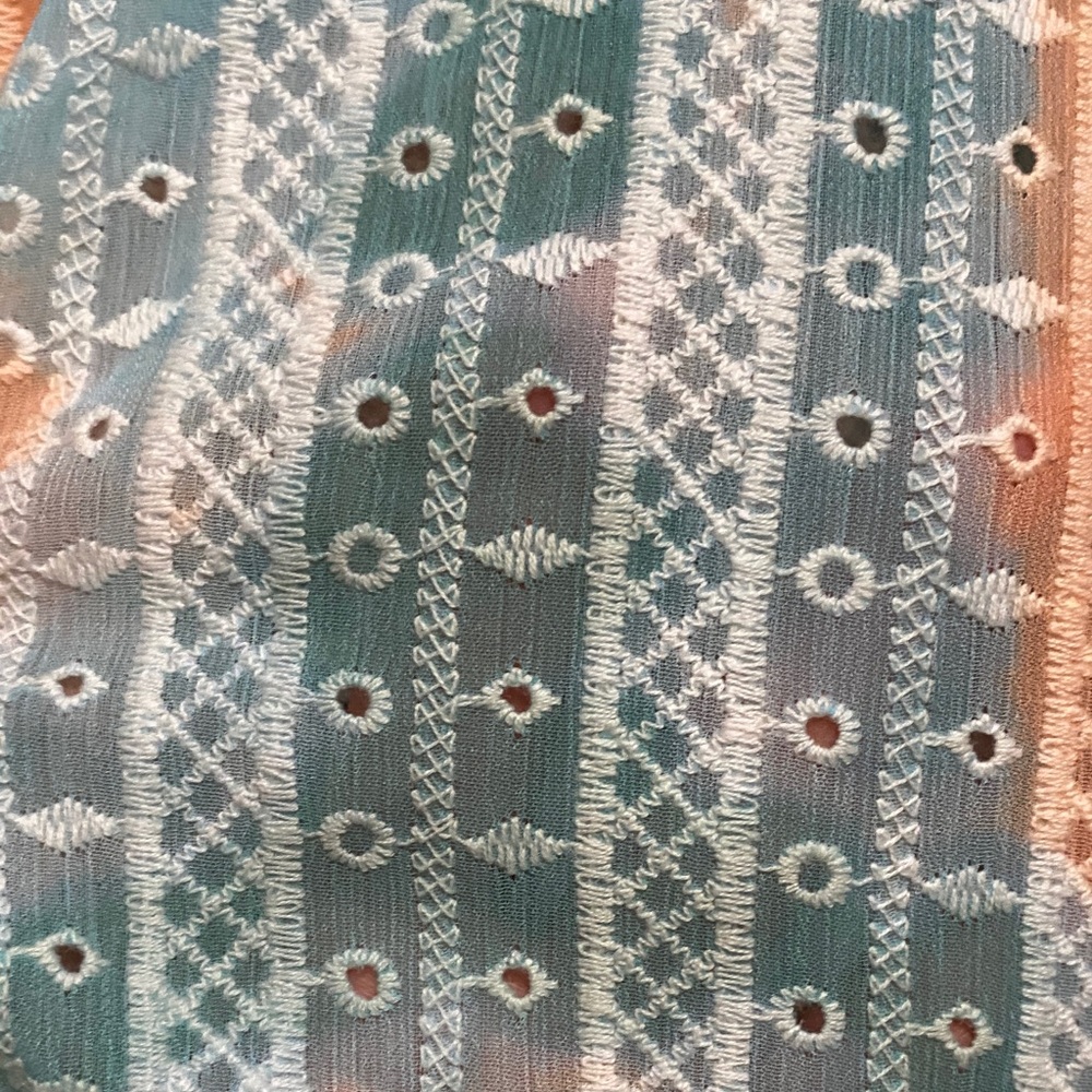 Ruby Rd. Blue and Peach Textured Cardigan - Picture 3 of 8